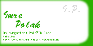 imre polak business card